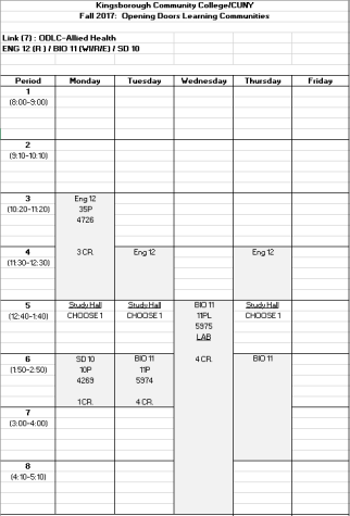 The Study Hall is built into the Learning Community schedule, and students can choose to attend on any or all of the days.